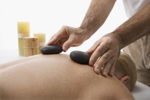Hot stone massage.